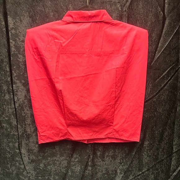 Hot Pink Cropped Muscle Top with Collar - Picture 2 of 2